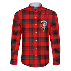 Clan Wemyss Tartan Long Sleeve Button Shirt Crest And Plaid Basic Style