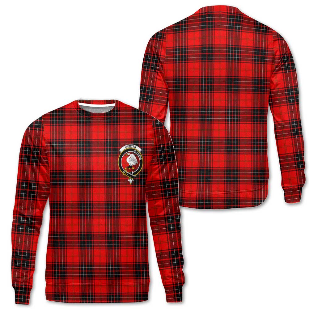 Clan Wemyss Tartan Men Sweatshirt Crest And Plaid Basic Style
