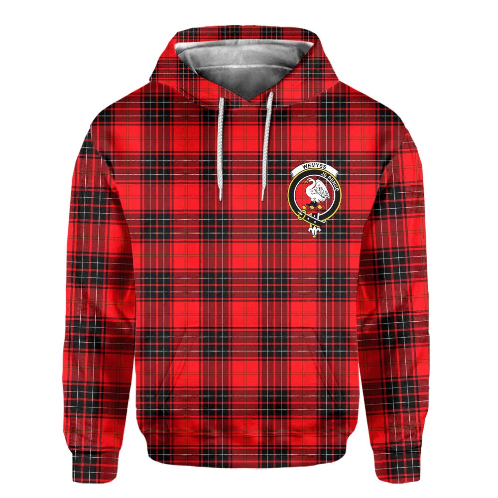 Clan Wemyss Tartan Women Hoodie Crest And Plaid Basic Style