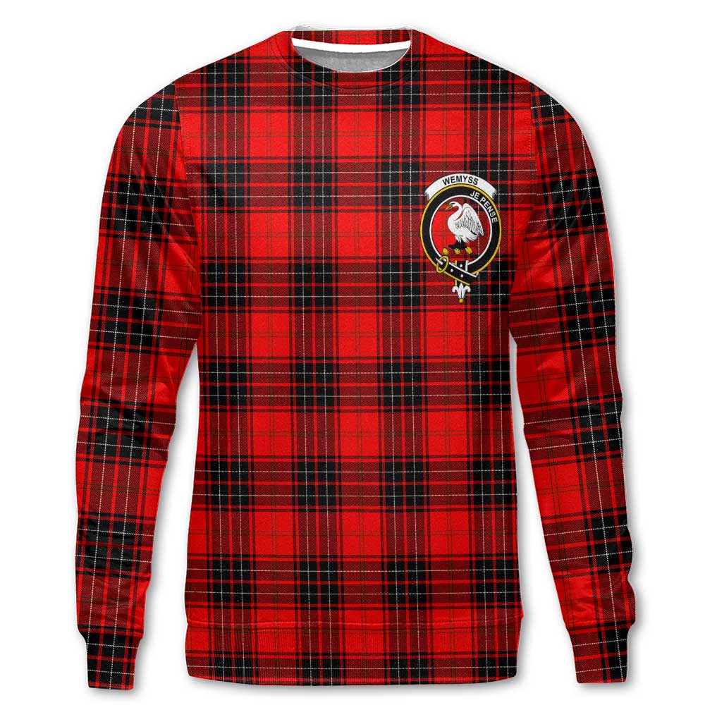 Clan Wemyss Tartan Women Sweatshirt Crest And Plaid Basic Style