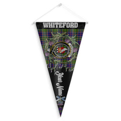 Clan Whiteford Tartan Felt Pennant Crest And Plaid Basic Style