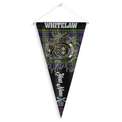 Clan Whitelaw Tartan Felt Pennant Crest And Plaid Basic Style