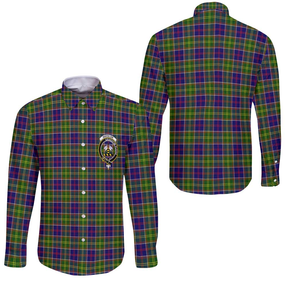 Clan Whitelaw Tartan Long Sleeve Button Shirt Crest And Plaid Basic Style