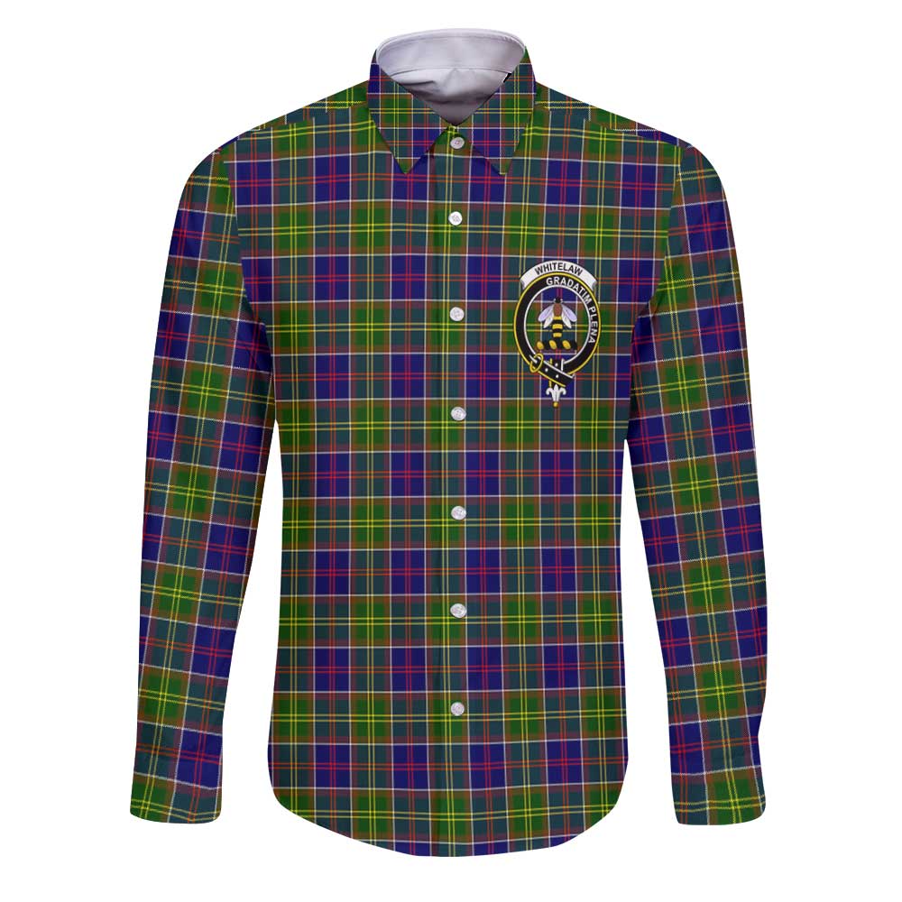 Clan Whitelaw Tartan Long Sleeve Button Shirt Crest And Plaid Basic Style