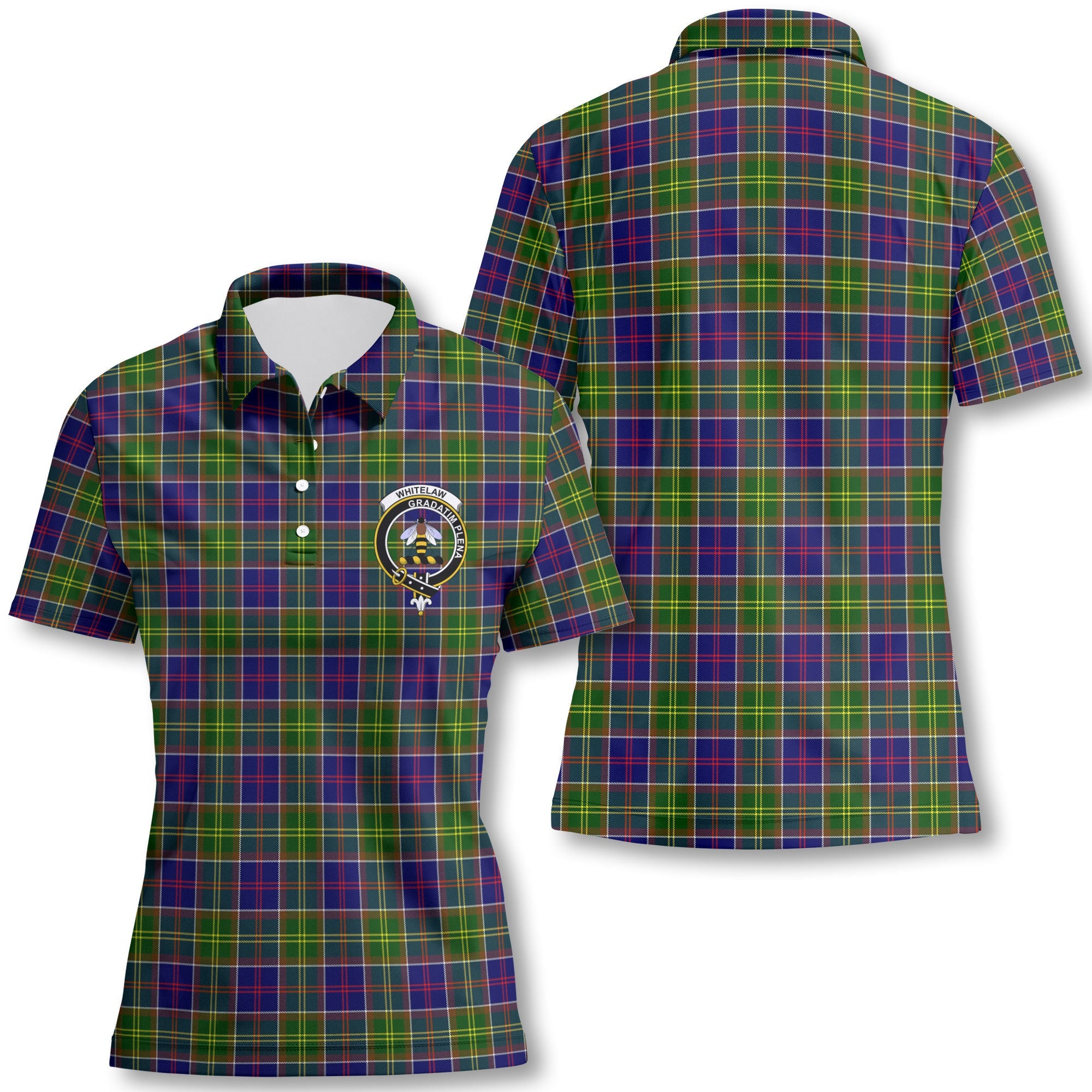 Clan Whitelaw Tartan Women Polo Shirt Crest And Plaid Basic Style
