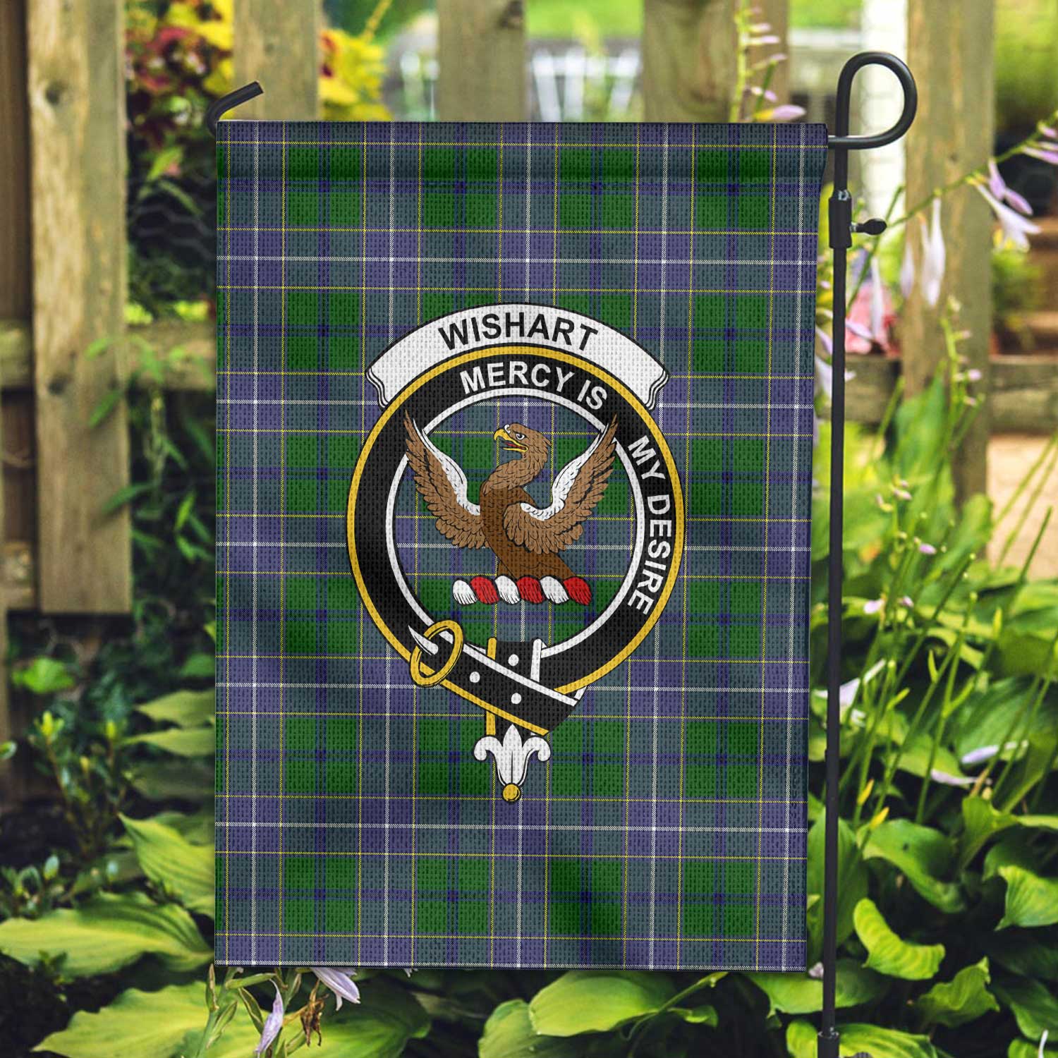 Clan Wishart Tartan Garden Flag Crest And Plaid Basic Style