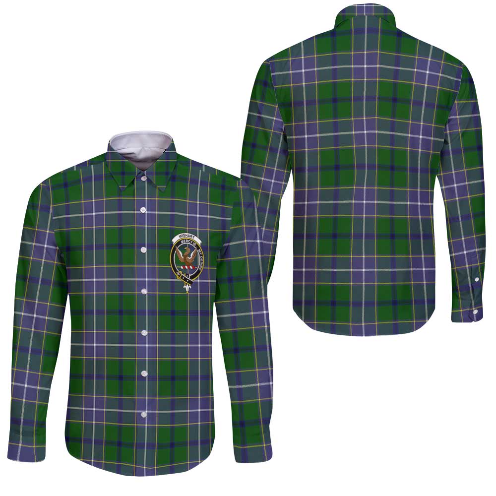 Clan Wishart Tartan Long Sleeve Button Shirt Crest And Plaid Basic Style