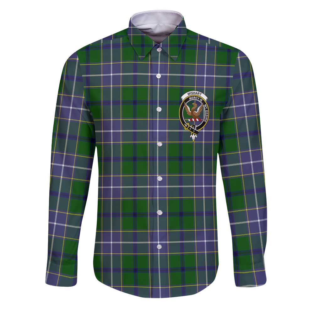 Clan Wishart Tartan Long Sleeve Button Shirt Crest And Plaid Basic Style