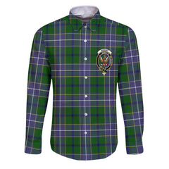 Clan Wishart Tartan Long Sleeve Button Shirt Crest And Plaid Basic Style