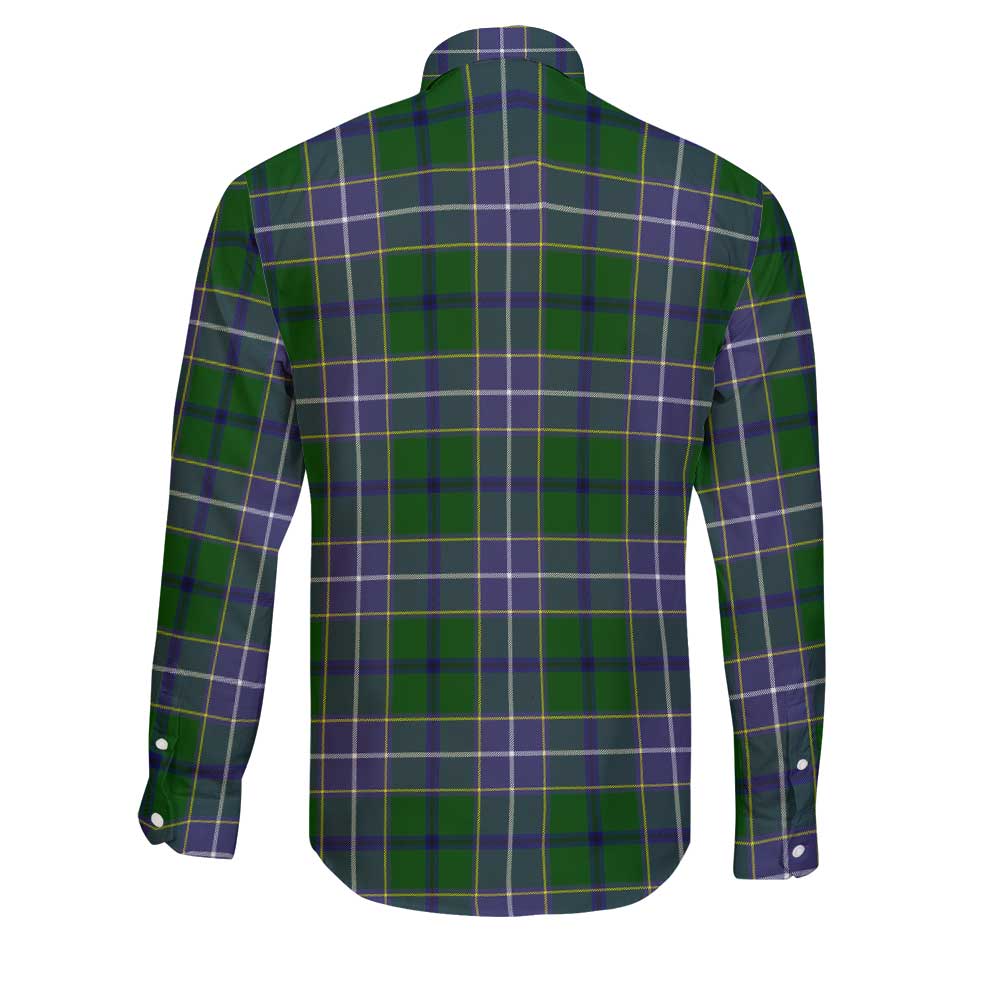 Clan Wishart Tartan Long Sleeve Button Shirt Crest And Plaid Basic Style