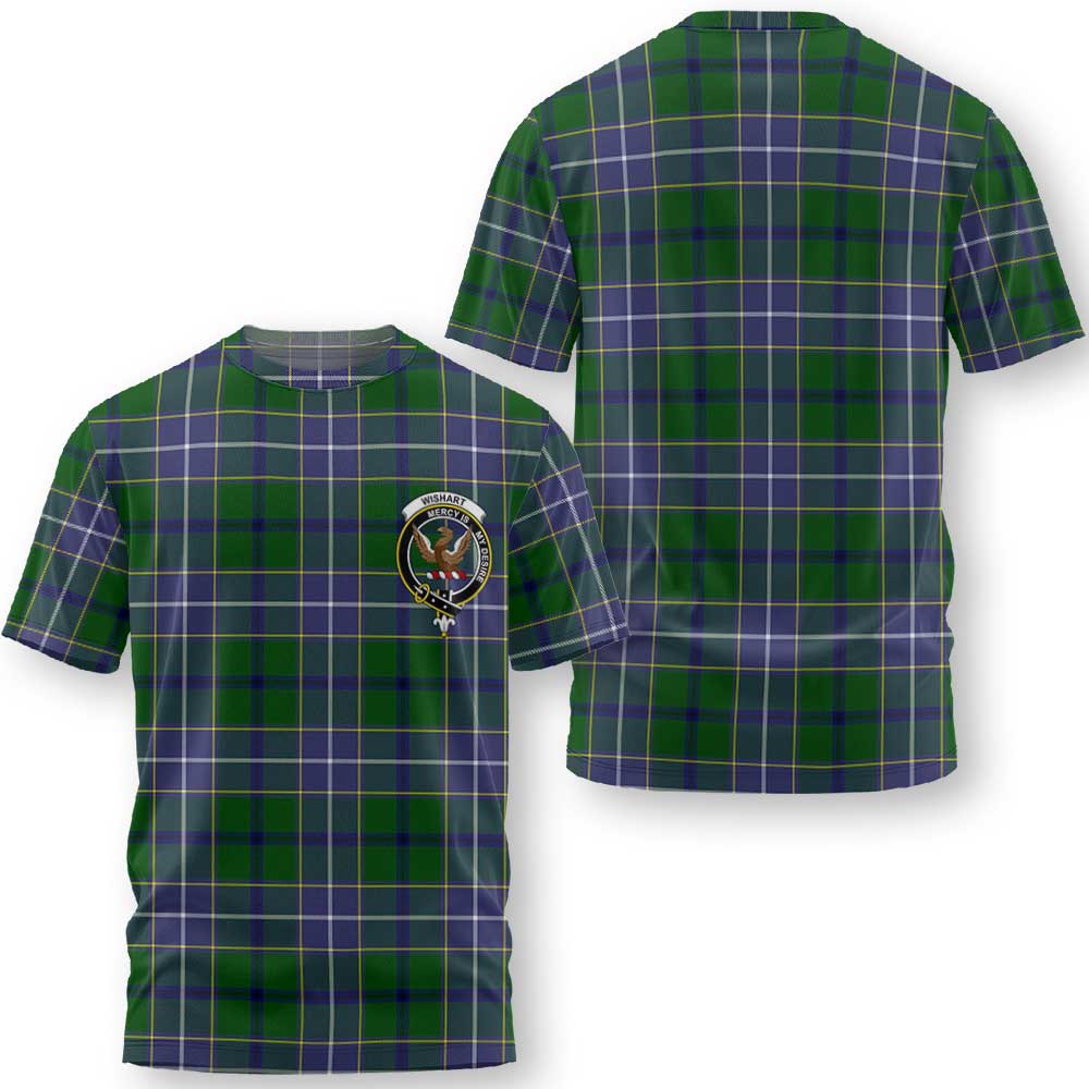Clan Wishart Tartan Women T Shirt Crest And Plaid Basic Style