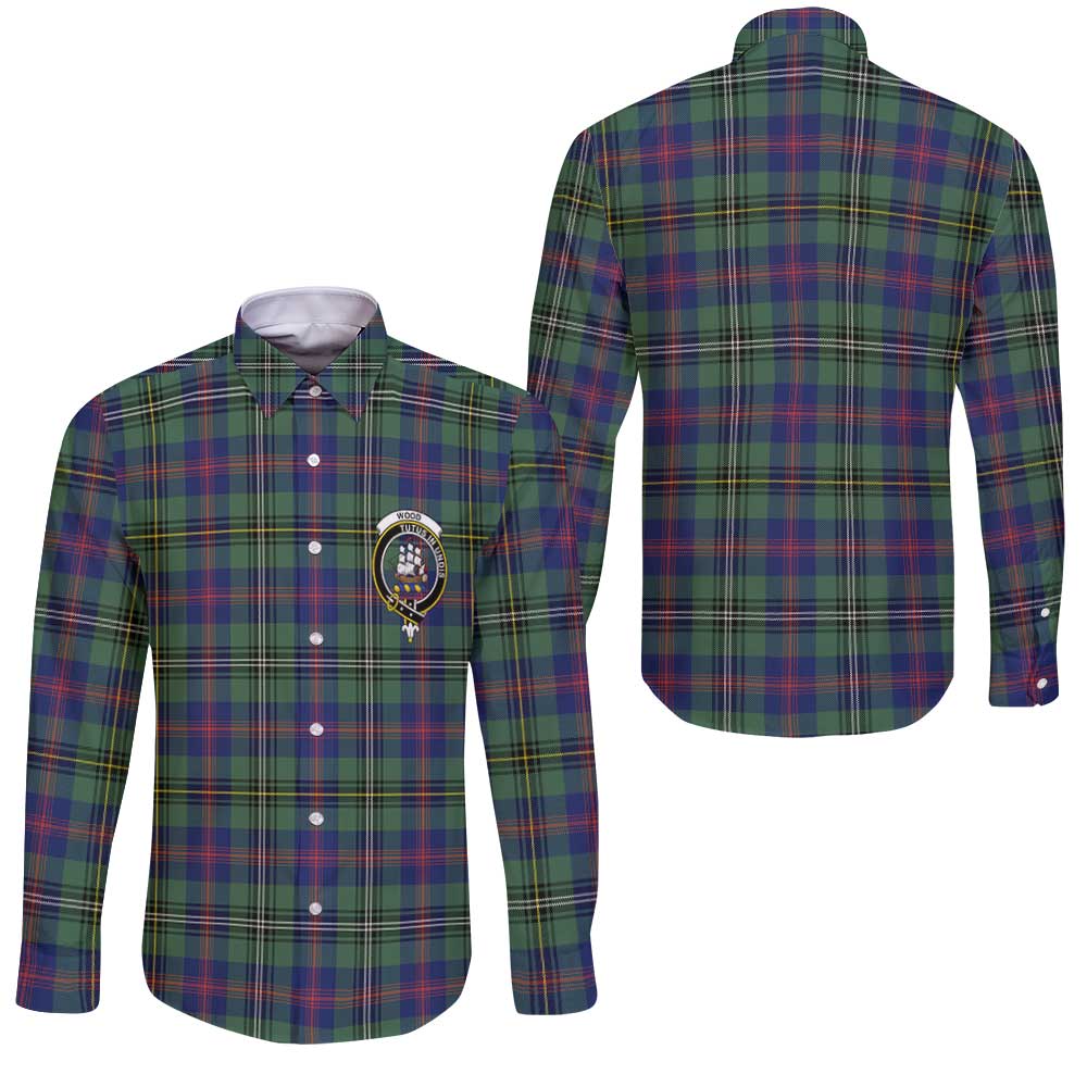 Clan Wood Tartan Long Sleeve Button Shirt Crest And Plaid Basic Style