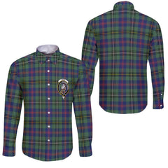 Clan Wood Tartan Long Sleeve Button Shirt Crest And Plaid Basic Style