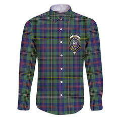 Clan Wood Tartan Long Sleeve Button Shirt Crest And Plaid Basic Style