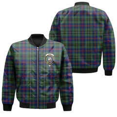 Clan Wood Tartan Men Bomber Jacket Crest And Plaid Basic Style