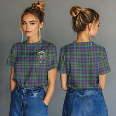Clan Wood Tartan Women T Shirt Crest And Plaid Basic Style