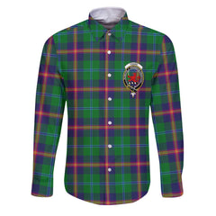 Clan Young Tartan Long Sleeve Button Shirt Crest And Plaid Basic Style
