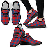 Galloway Red Tartan Plaid Mesh Knit Sneakers