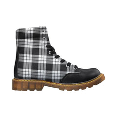 Macfarlane Black & White Tartan Plaid Apache Boots