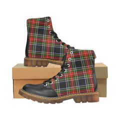 Stewart Black Tartan Plaid Apache Boots