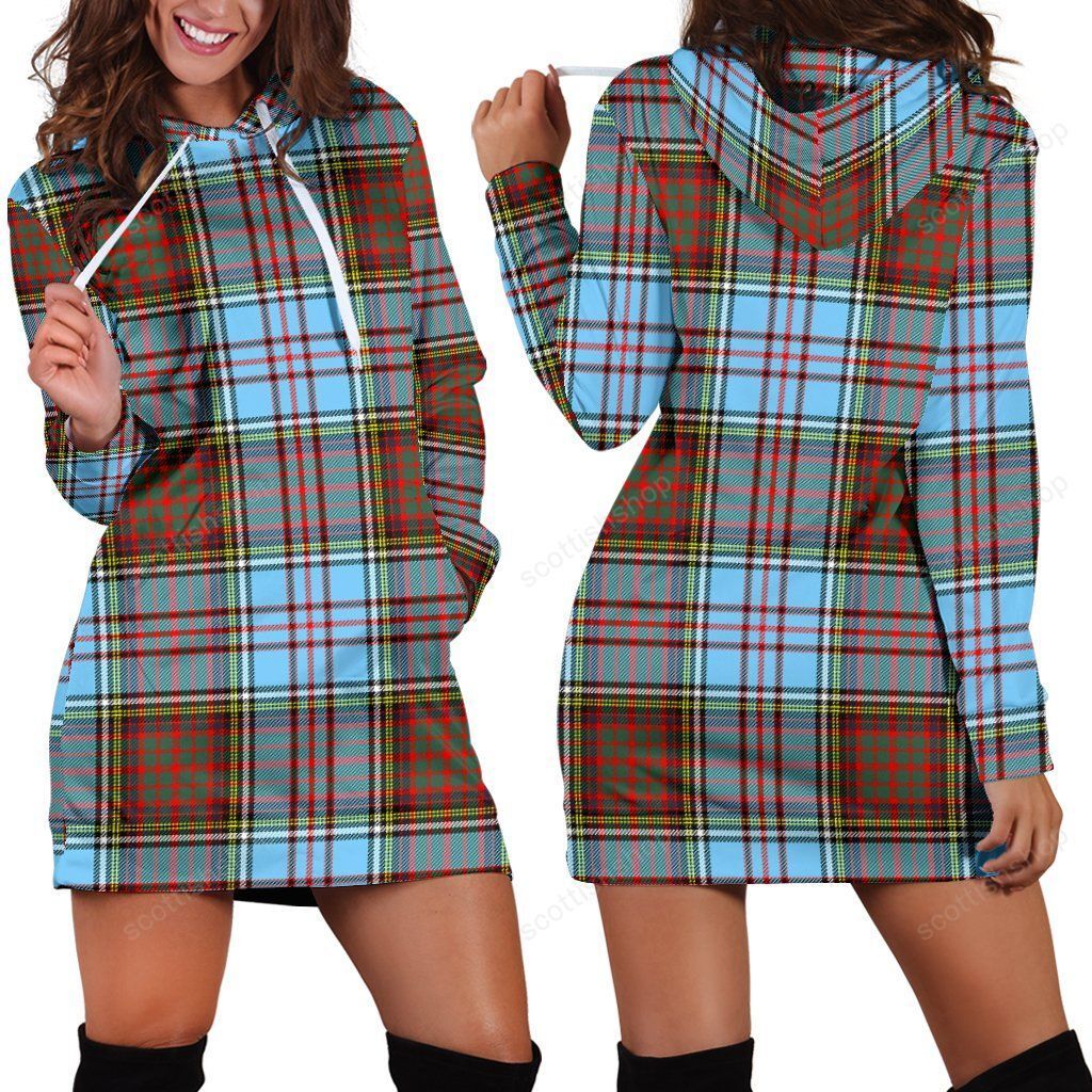 Anderson Ancient Tartan Plaid Hoodie Dress