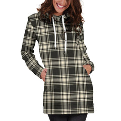 Menzies Black & White Ancient Tartan Plaid Hoodie Dress