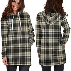 Menzies Black & White Ancient Tartan Plaid Hoodie Dress