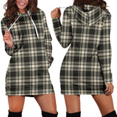 Menzies Black & White Ancient Tartan Plaid Hoodie Dress