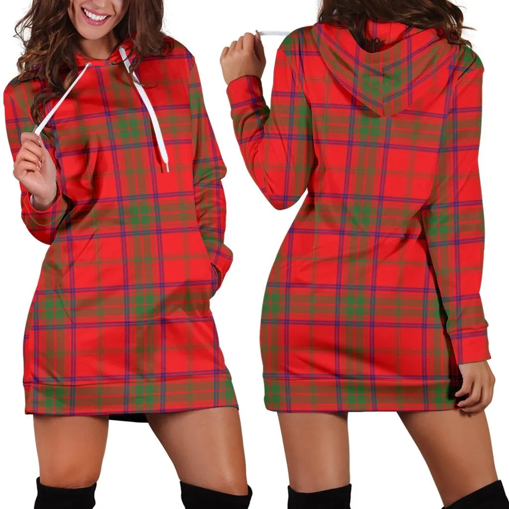 Ross Modern Tartan Plaid Hoodie Dress