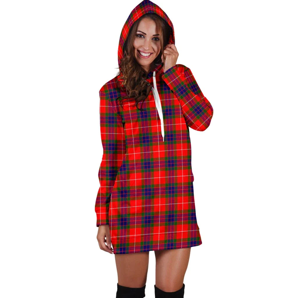 Fraser Modern Tartan Plaid Hoodie Dress