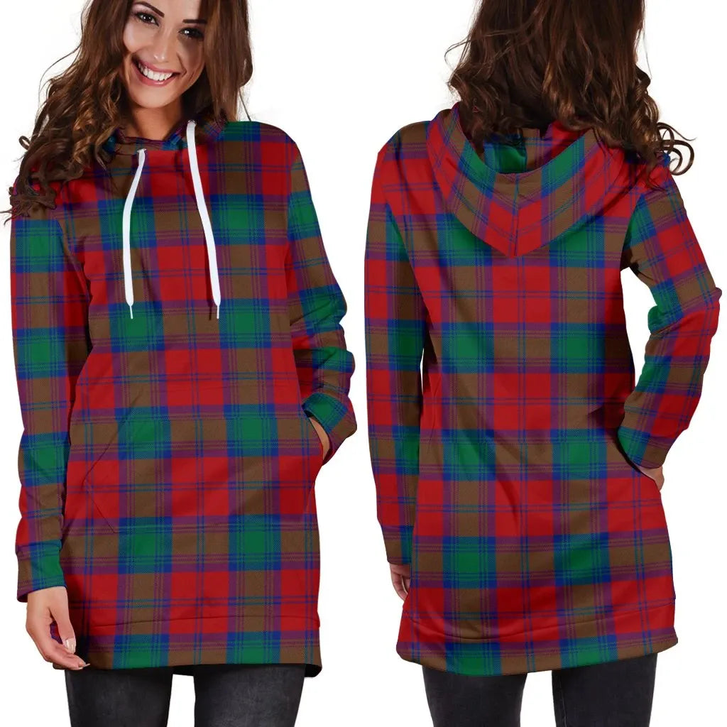 Lindsay Modern Tartan Plaid Hoodie Dress