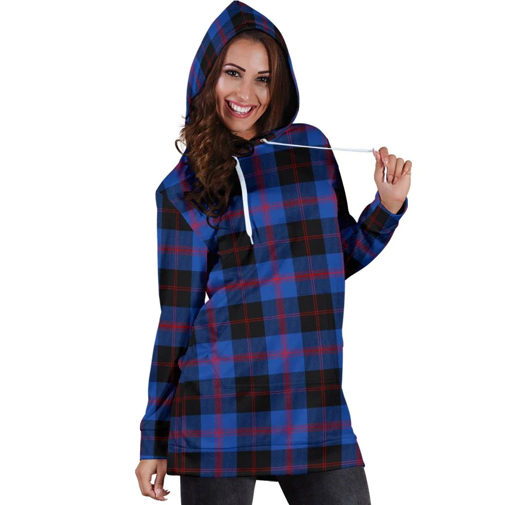 Angus Modern Tartan Plaid Hoodie Dress