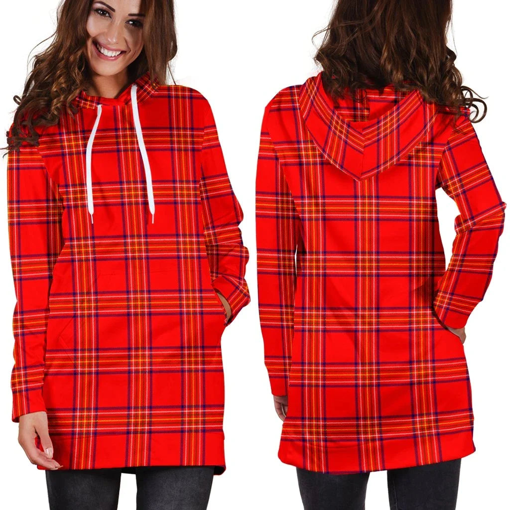 Burnett Modern Tartan Plaid Hoodie Dress