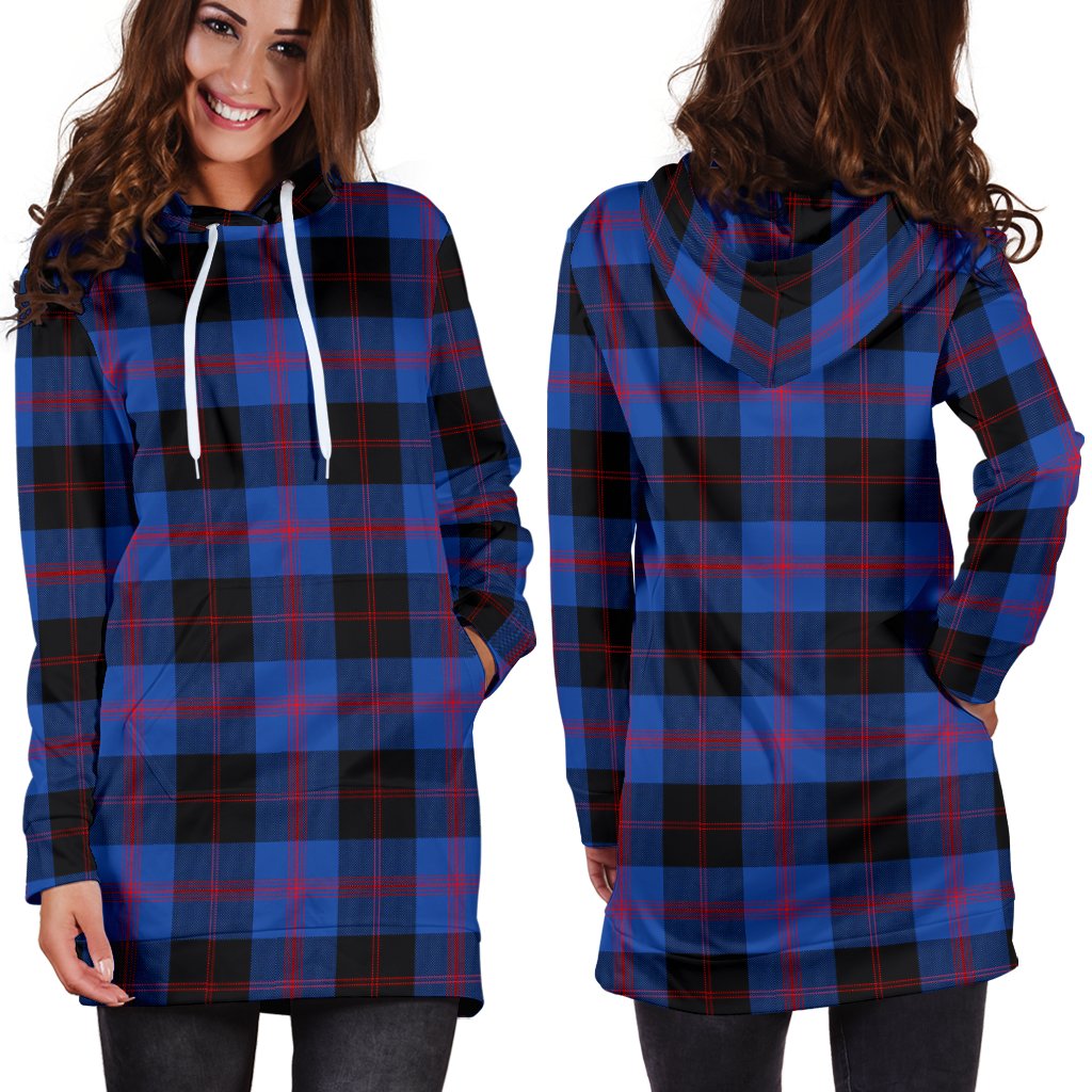 Angus Modern Tartan Plaid Hoodie Dress