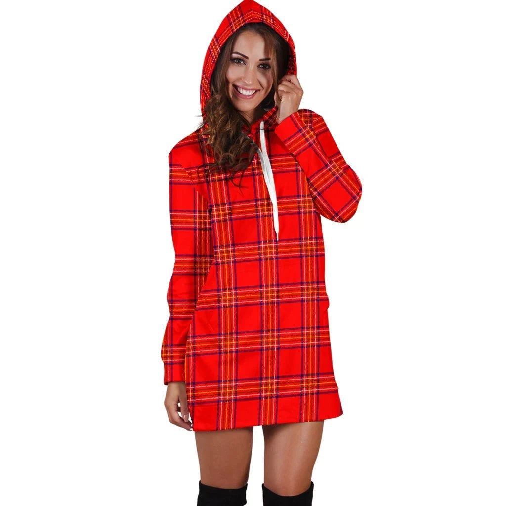 Burnett Modern Tartan Plaid Hoodie Dress