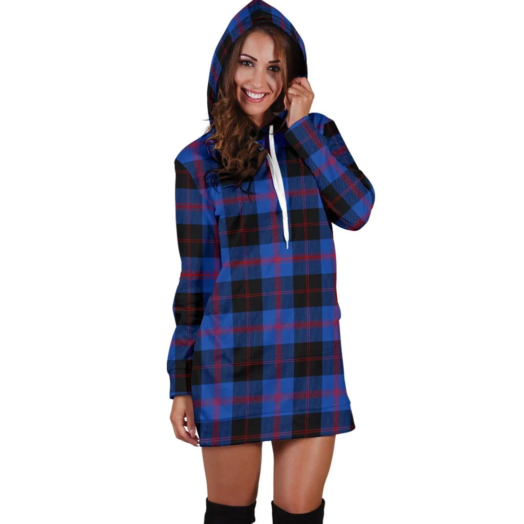 Angus Modern Tartan Plaid Hoodie Dress