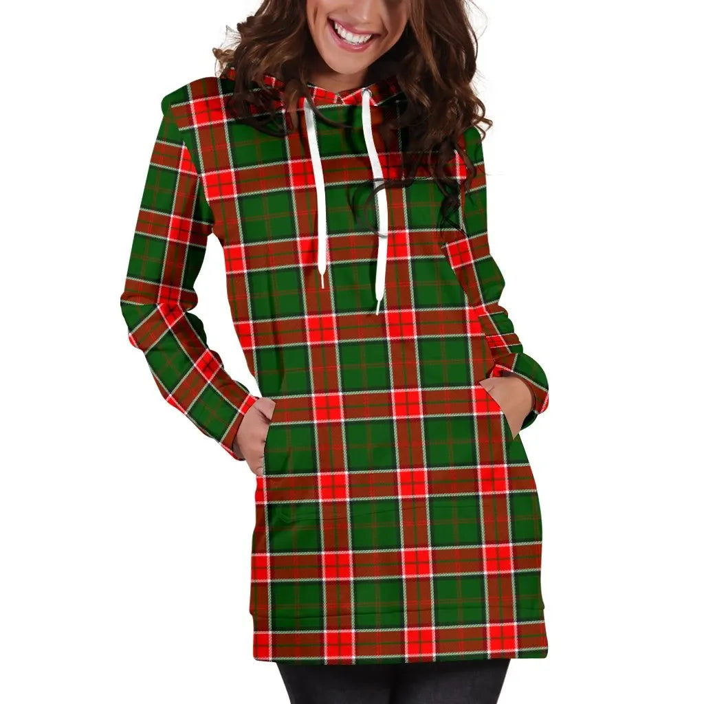 Pollock Modern Tartan Plaid Hoodie Dress