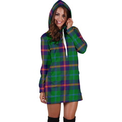 Young Modern Tartan Plaid Hoodie Dress