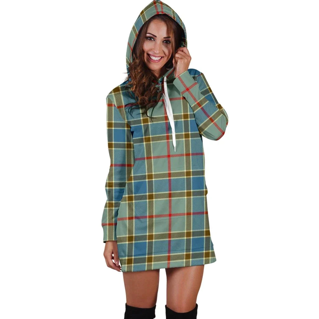 Balfour Blue Tartan Plaid Hoodie Dress