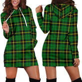 Wallace Hunting, Green Tartan Plaid Hoodie Dress