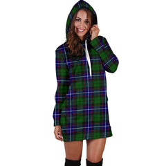 Russell Modern Tartan Plaid Hoodie Dress