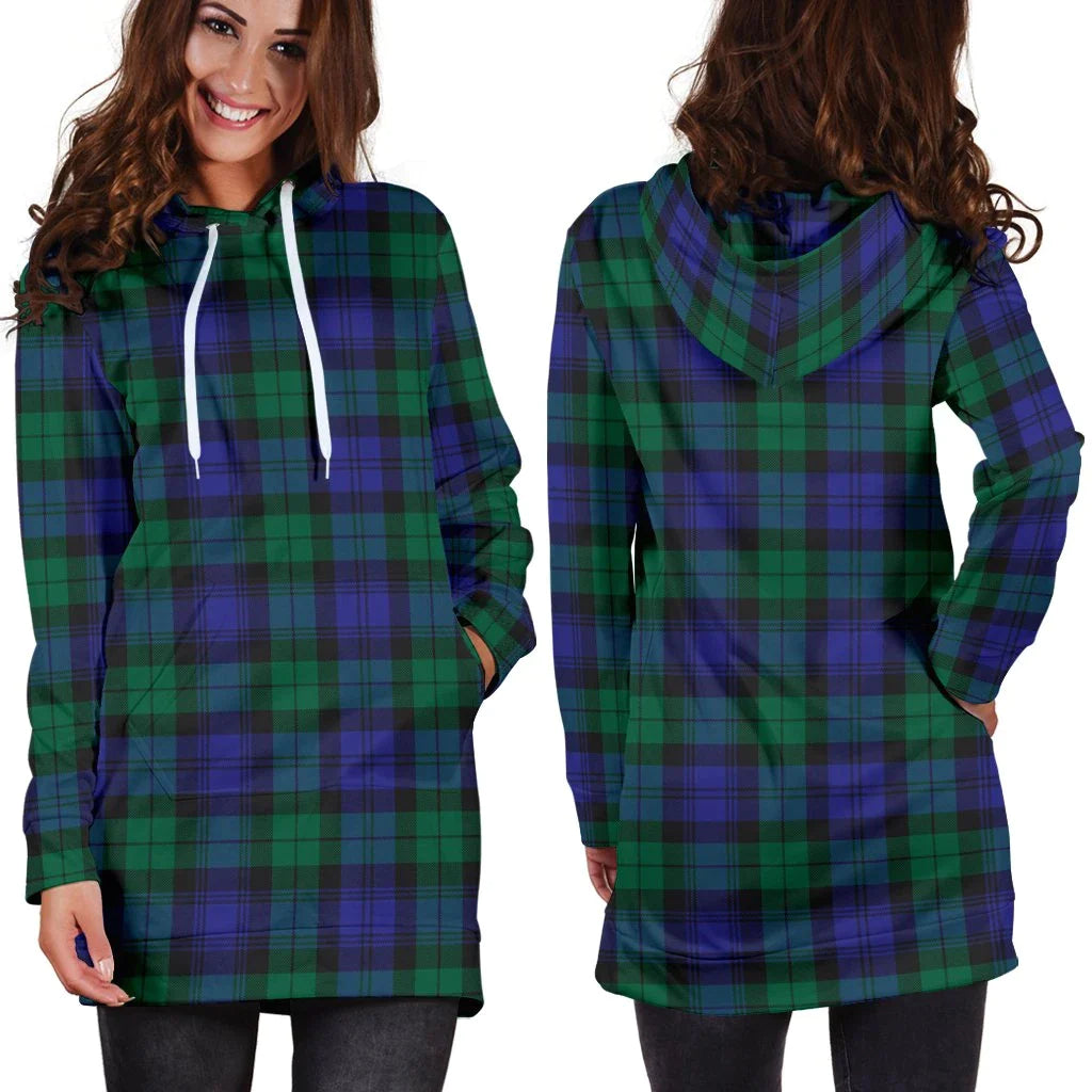 Blackwatch Modern Tartan Plaid Hoodie Dress