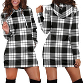 MacFarlane Black & White Tartan Plaid Hoodie Dress