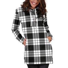 MacFarlane Black & White Tartan Plaid Hoodie Dress