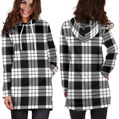 MacFarlane Black & White Tartan Plaid Hoodie Dress
