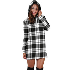 MacFarlane Black & White Tartan Plaid Hoodie Dress