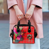 Burnett Tartan Hibiscus Shoulder Handbag