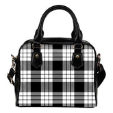 MacFarlane Black & White Tartan Plaid Shoulder Handbag