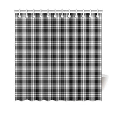 Menzies Black & White Modern Tartan Plaid Shower Curtain