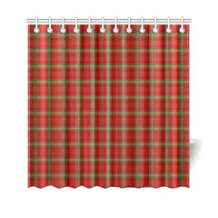 Morrison Red Modern Tartan Plaid Shower Curtain